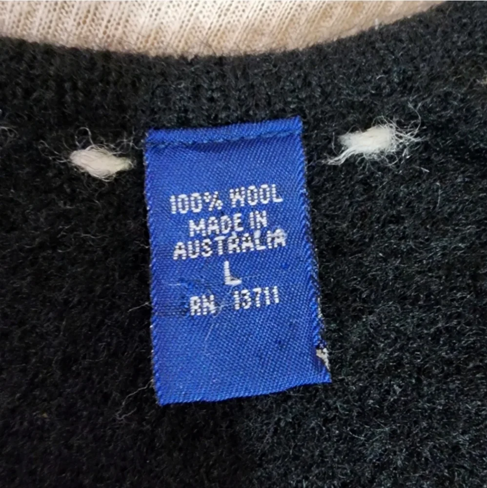 Karen Scott 100% Wool Cardigan Black Size L - Picture 13 of 17